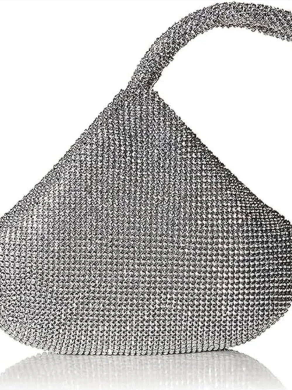 Silver Chainmail Triangle Wrislet Evening Bag